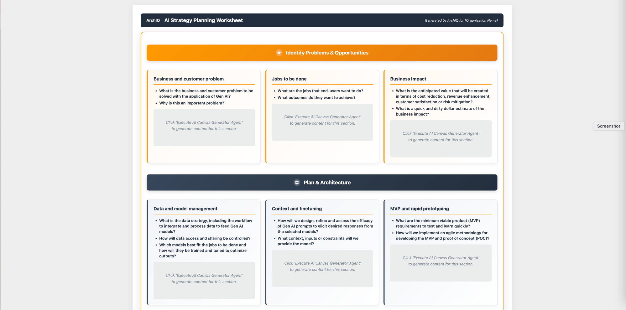 AI Canvas Framework Page