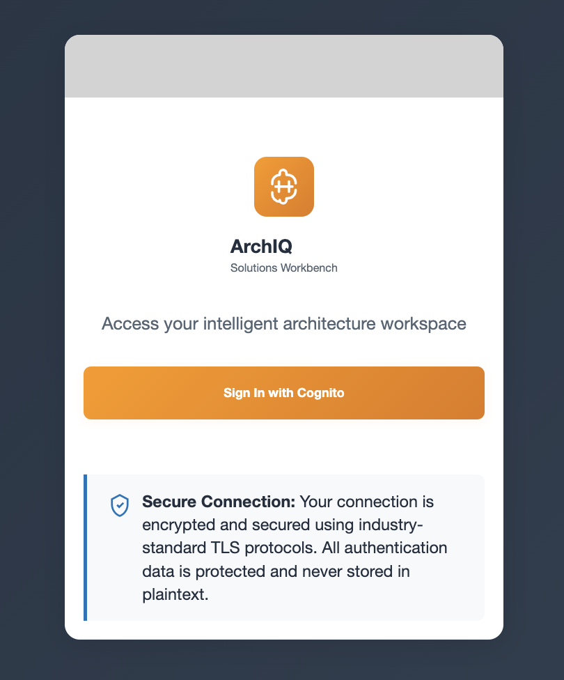 ArchIQ Login Page